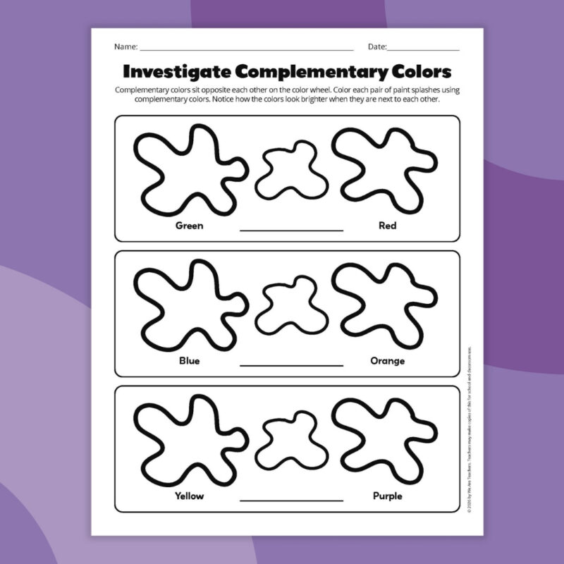 investigate complementary colors worksheet