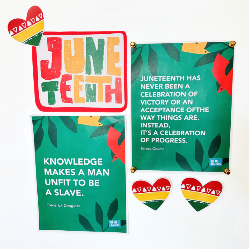 an image of two Juneteenth posters on a whiteboard